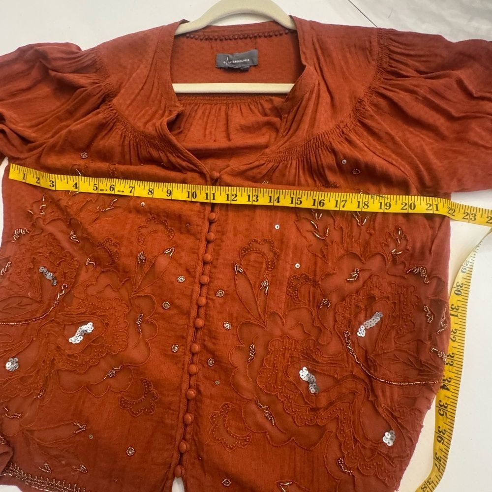 Women's Rust Anthropologie Top - Picture 6 of 8